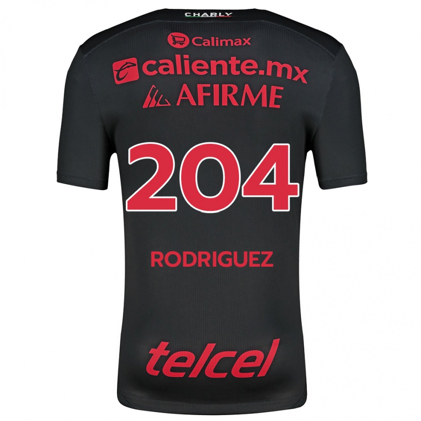 Kids Football Jesús Rodríguez #204 Black Red Home Jersey 2024/25 T-Shirt Canada