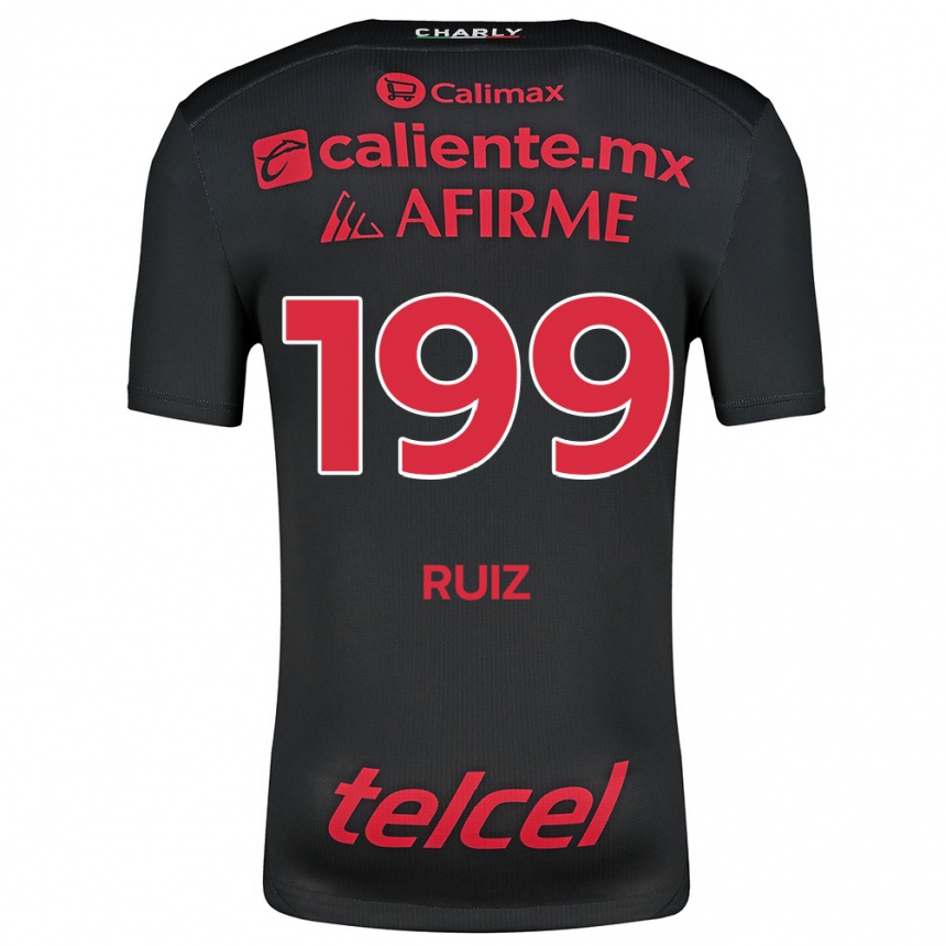 Enfant Football Maillot Emilio Ruiz #199 Noir Rouge Tenues Domicile 2024/25 Canada