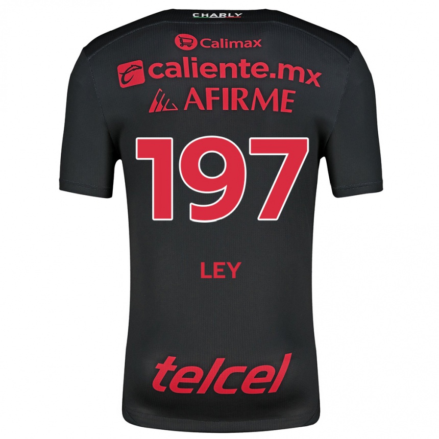 Kids Football Emanuel Ley #197 Black Red Home Jersey 2024/25 T-Shirt Canada