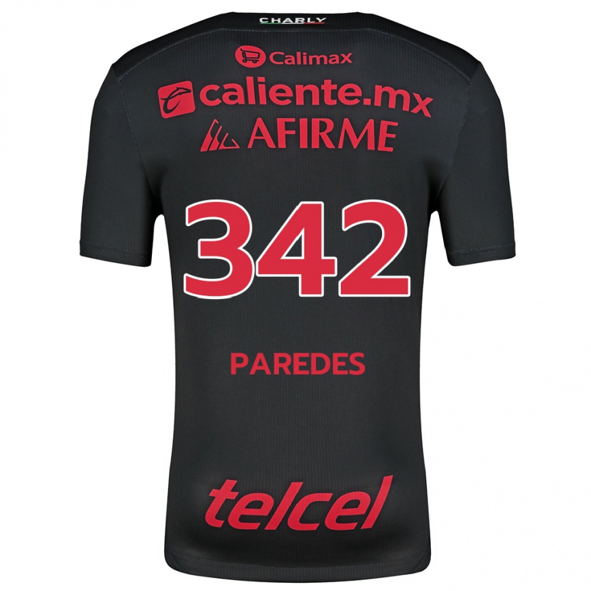 Enfant Football Maillot Santiago Paredes #342 Noir Rouge Tenues Domicile 2024/25 Canada