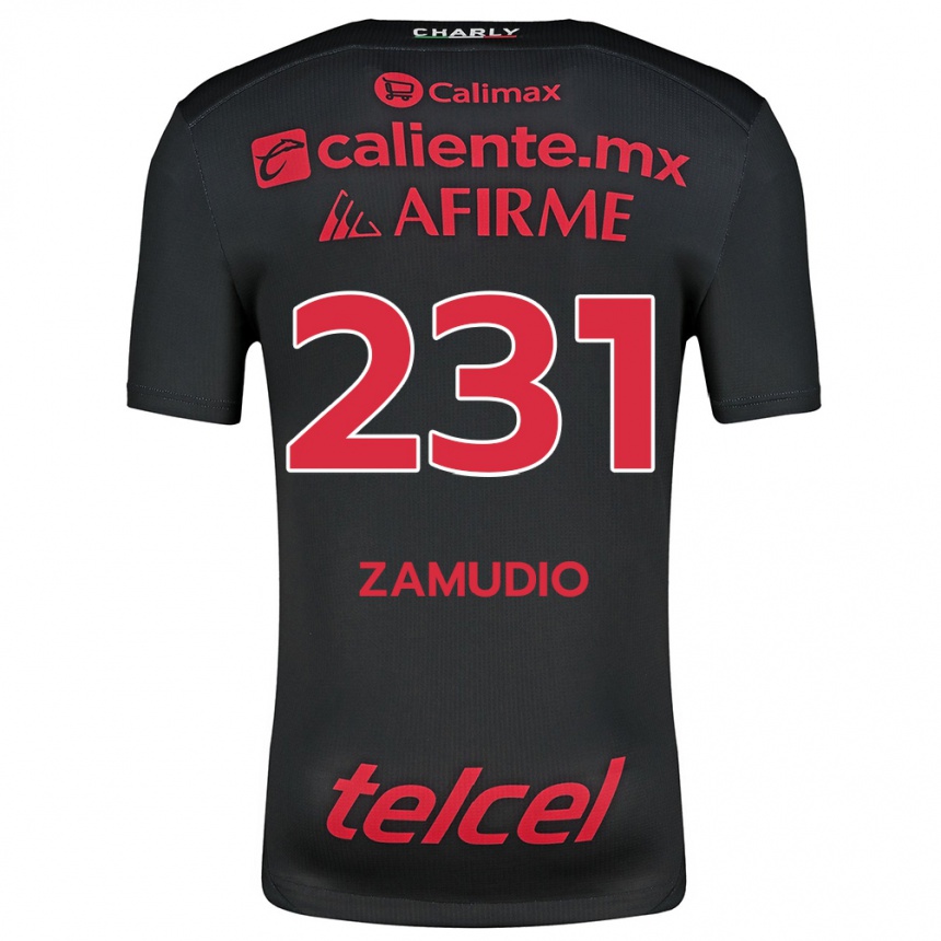 Kids Football Irwin Zamudio #231 Black Red Home Jersey 2024/25 T-Shirt Canada