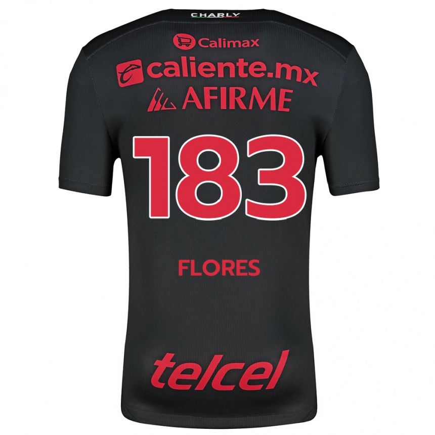 Enfant Football Maillot Abraham Flores #183 Noir Rouge Tenues Domicile 2024/25 Canada