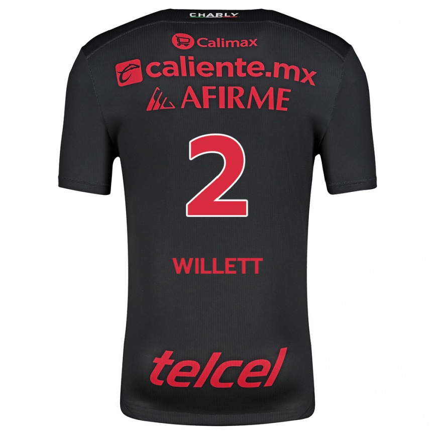 Kids Football Adyson Willett #2 Black Red Home Jersey 2024/25 T-Shirt Canada