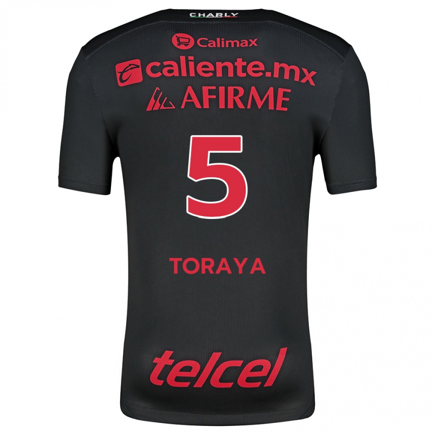 Kids Football Yadira Toraya #5 Black Red Home Jersey 2024/25 T-Shirt Canada