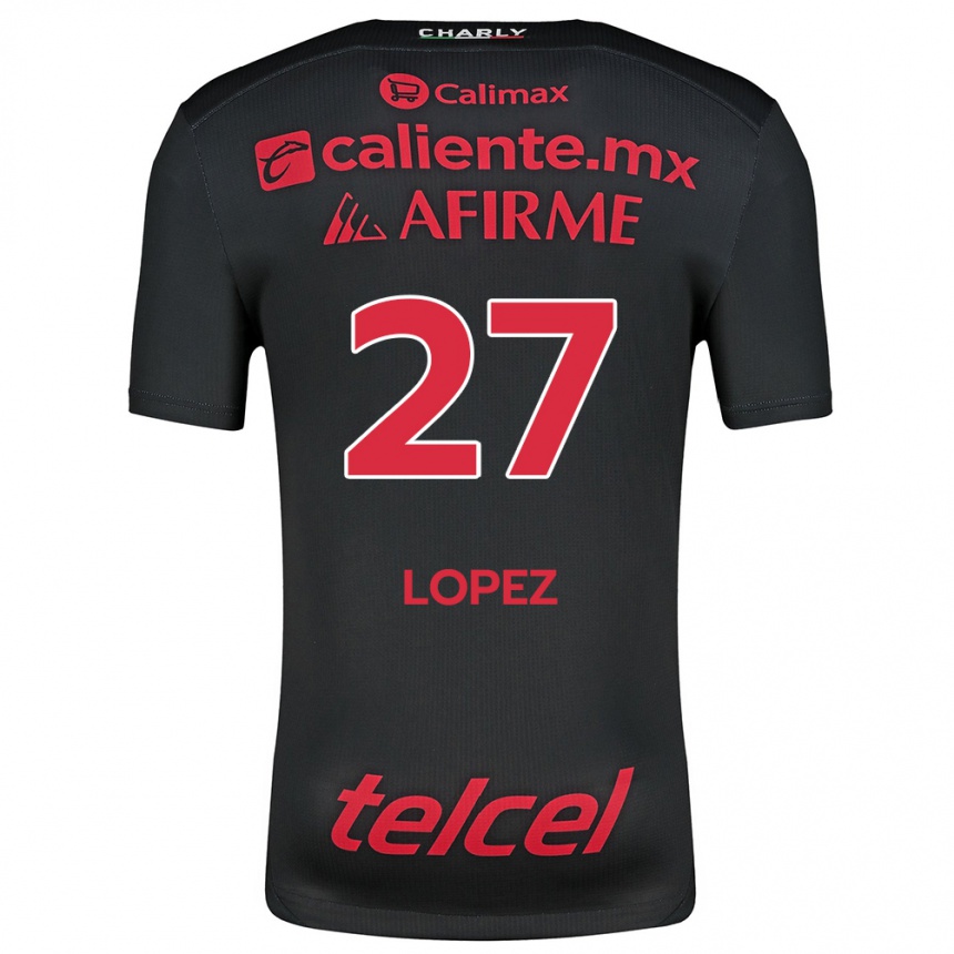 Enfant Football Maillot Victoria López #27 Noir Rouge Tenues Domicile 2024/25 Canada