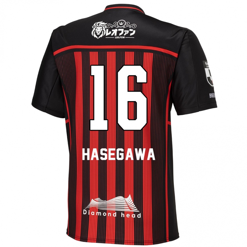 Enfant Football Maillot Tatsuya Hasegawa #16 Rouge Noir Tenues Domicile 2024/25 Canada