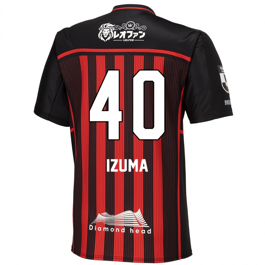 Kids Football Shido Izuma #40 Red Black Home Jersey 2024/25 T-Shirt Canada