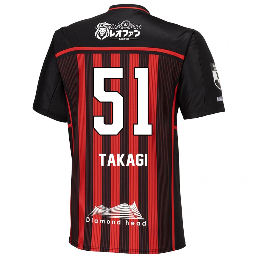 Enfant Football Maillot Shun Takagi #51 Rouge Noir Tenues Domicile 2024/25 Canada