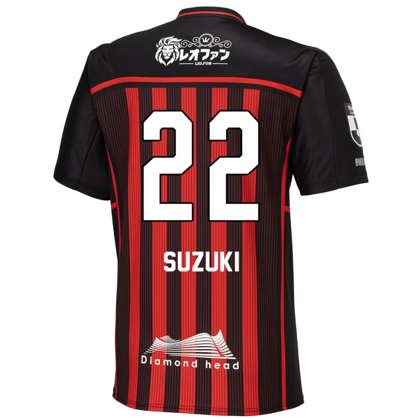 Kids Football So Suzuki #22 Red Black Home Jersey 2024/25 T-Shirt Canada