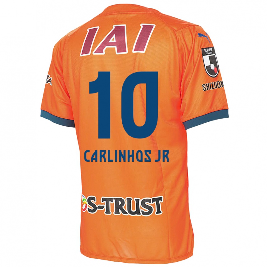 Kids Football Carlinhos Junior #10 Orange Blue Home Jersey 2024/25 T-Shirt Canada