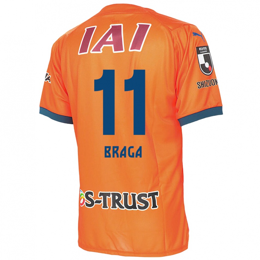 Kids Football Lucas Braga #11 Orange Blue Home Jersey 2024/25 T-Shirt Canada