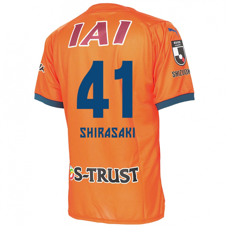 Kids Football Ryohei Shirasaki #41 Orange Blue Home Jersey 2024/25 T-Shirt Canada