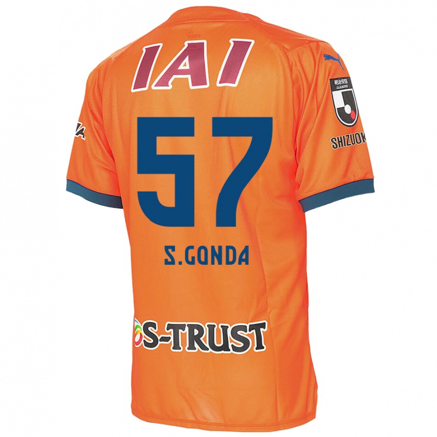 Kids Football Shuichi Gonda #57 Orange Blue Home Jersey 2024/25 T-Shirt Canada