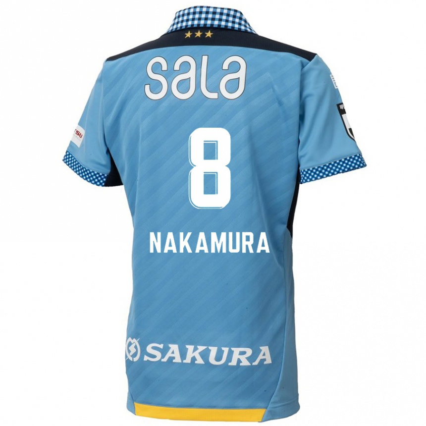 Kids Football Shunta Nakamura #8 Blue Black Home Jersey 2024/25 T-Shirt Canada