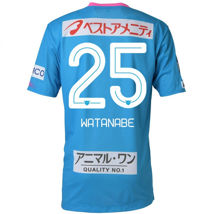 Kids Football Ryohei Watanabe #25 Blue Pink Home Jersey 2024/25 T-Shirt Canada