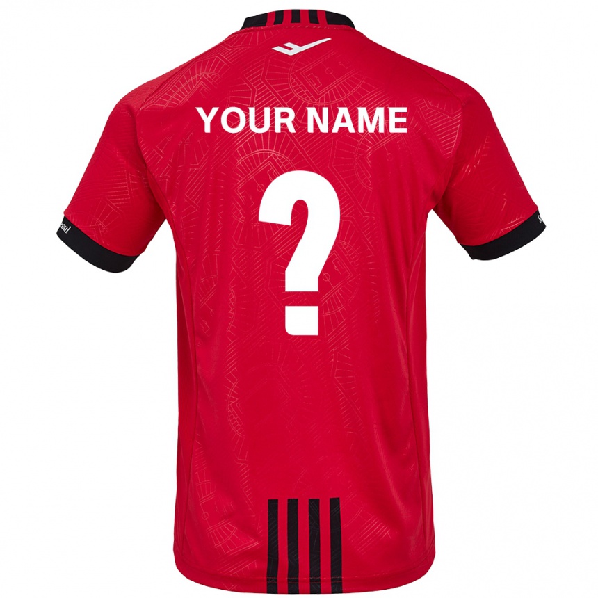 Kids Football Your Name #0 Red Black Home Jersey 2024/25 T-Shirt Canada