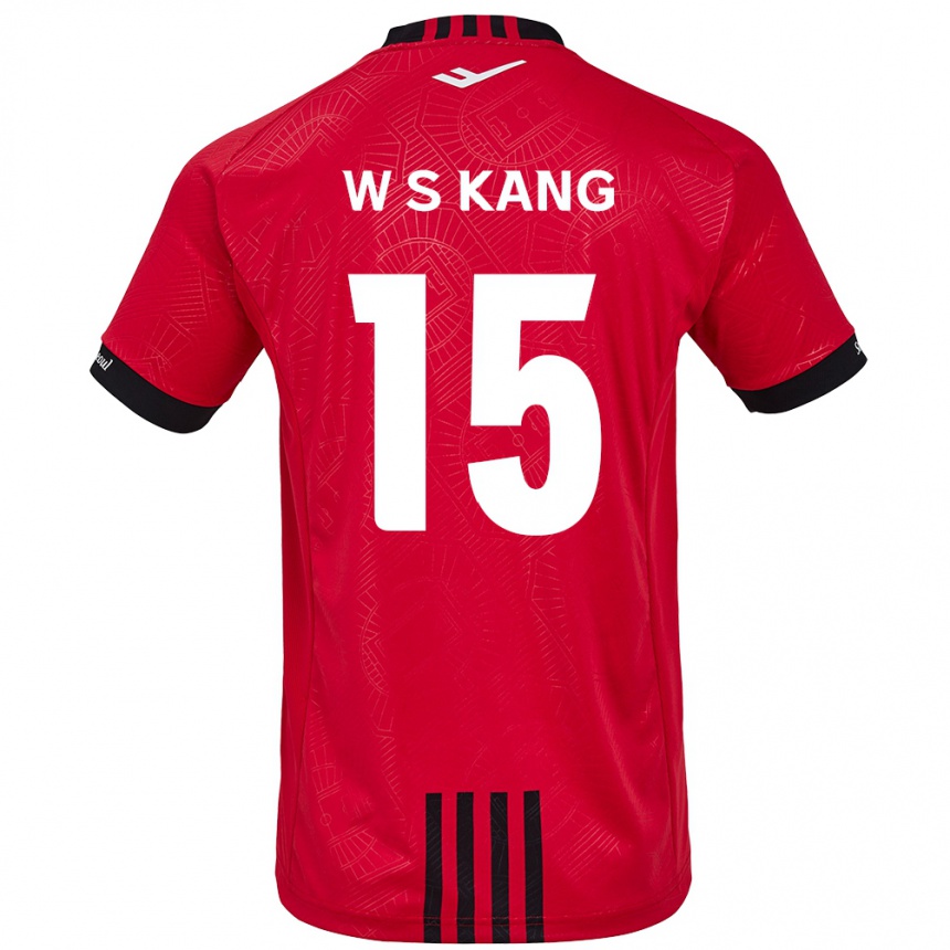 Kids Football Sang-Woo Kang #15 Red Black Home Jersey 2024/25 T-Shirt Canada