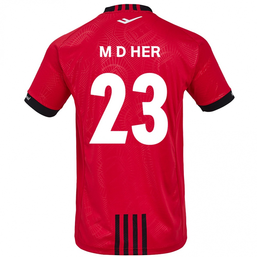 Kids Football Dong-Min Her #23 Red Black Home Jersey 2024/25 T-Shirt Canada