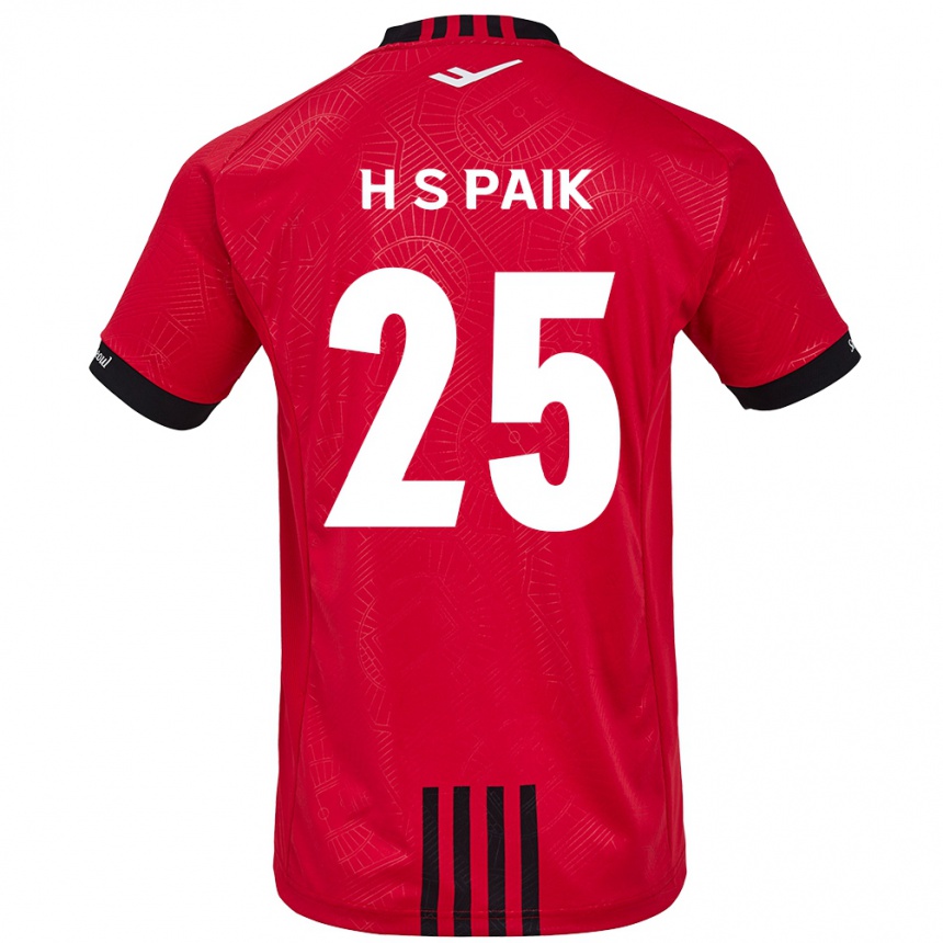 Enfant Football Maillot Sang-Hoon Paik #25 Rouge Noir Tenues Domicile 2024/25 Canada