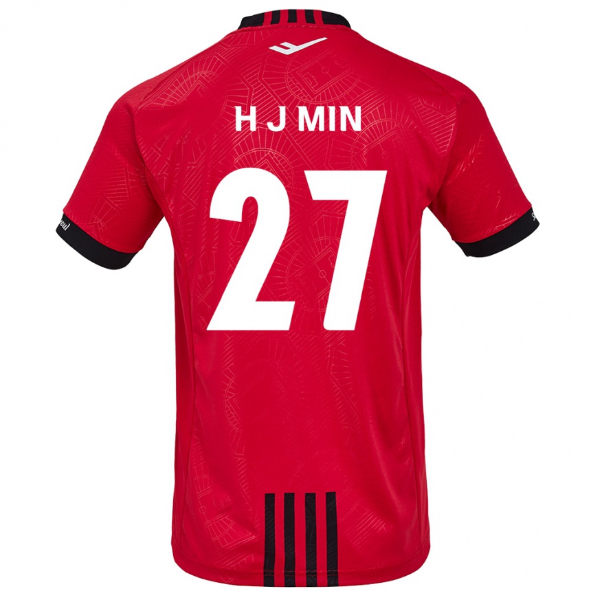 Enfant Football Maillot Ji-Hoon Min #27 Rouge Noir Tenues Domicile 2024/25 Canada