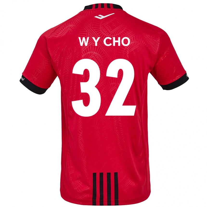 Kids Football Young-Wook Cho #32 Red Black Home Jersey 2024/25 T-Shirt Canada