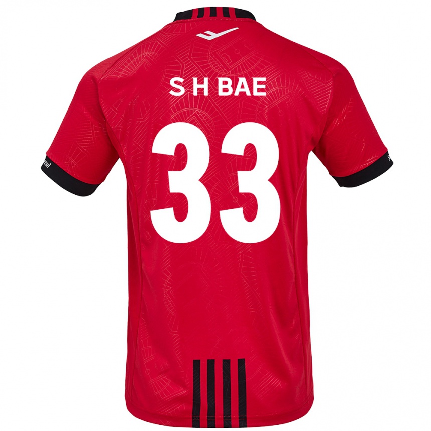 Kids Football Hyun-Seo Bae #33 Red Black Home Jersey 2024/25 T-Shirt Canada