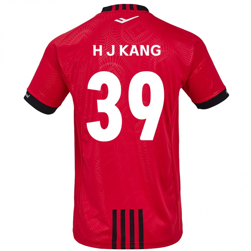 Kids Football Ju-Hyeok Kang #39 Red Black Home Jersey 2024/25 T-Shirt Canada