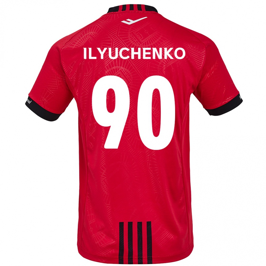 Kids Football Stanislav Ilyuchenko #90 Red Black Home Jersey 2024/25 T-Shirt Canada