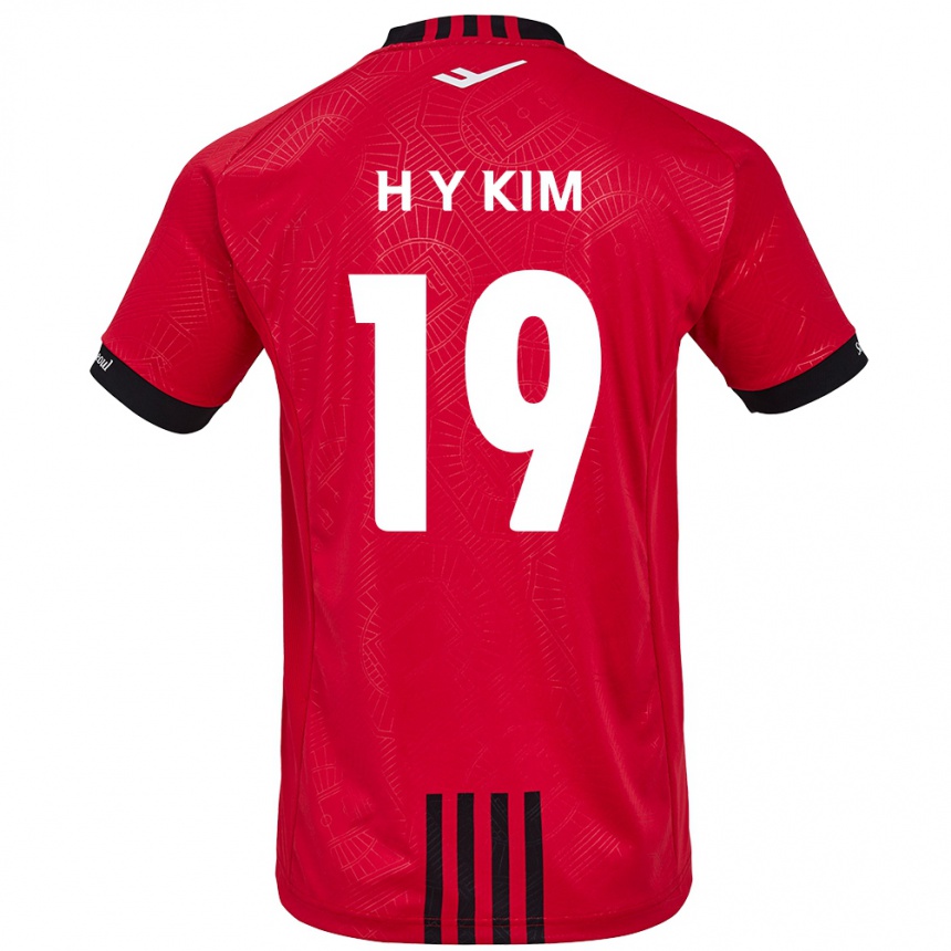 Enfant Football Maillot Yong-Hyuk Kim #19 Rouge Noir Tenues Domicile 2024/25 Canada