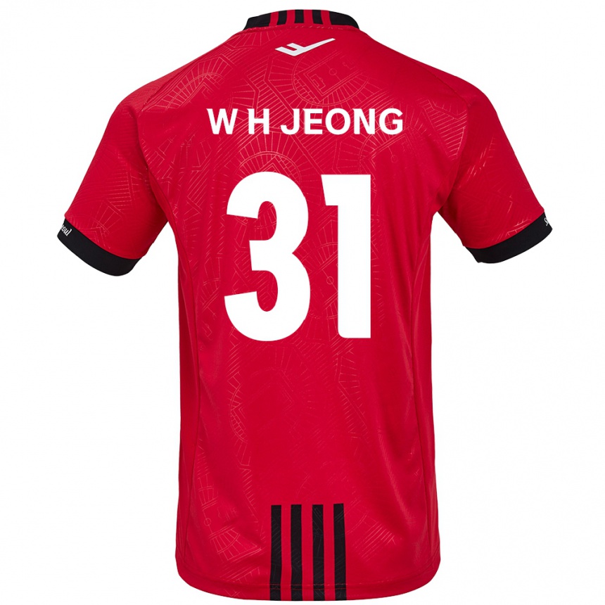 Kids Football Hyun-Woong Jeong #31 Red Black Home Jersey 2024/25 T-Shirt Canada