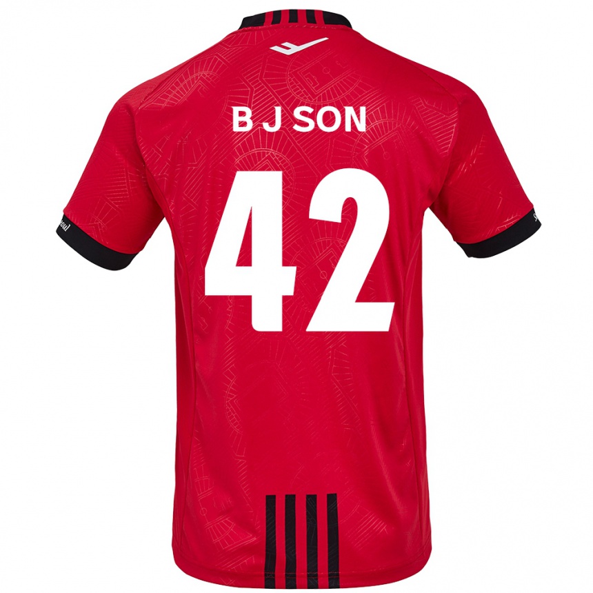 Enfant Football Maillot Jeong-Beom Son #42 Rouge Noir Tenues Domicile 2024/25 Canada