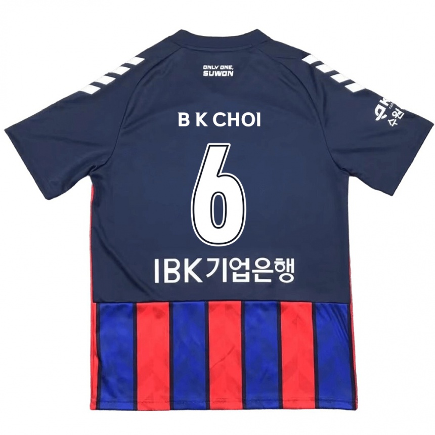 Enfant Football Maillot Kyu-Baek Choi #6 Bleu Rouge Tenues Domicile 2024/25 Canada