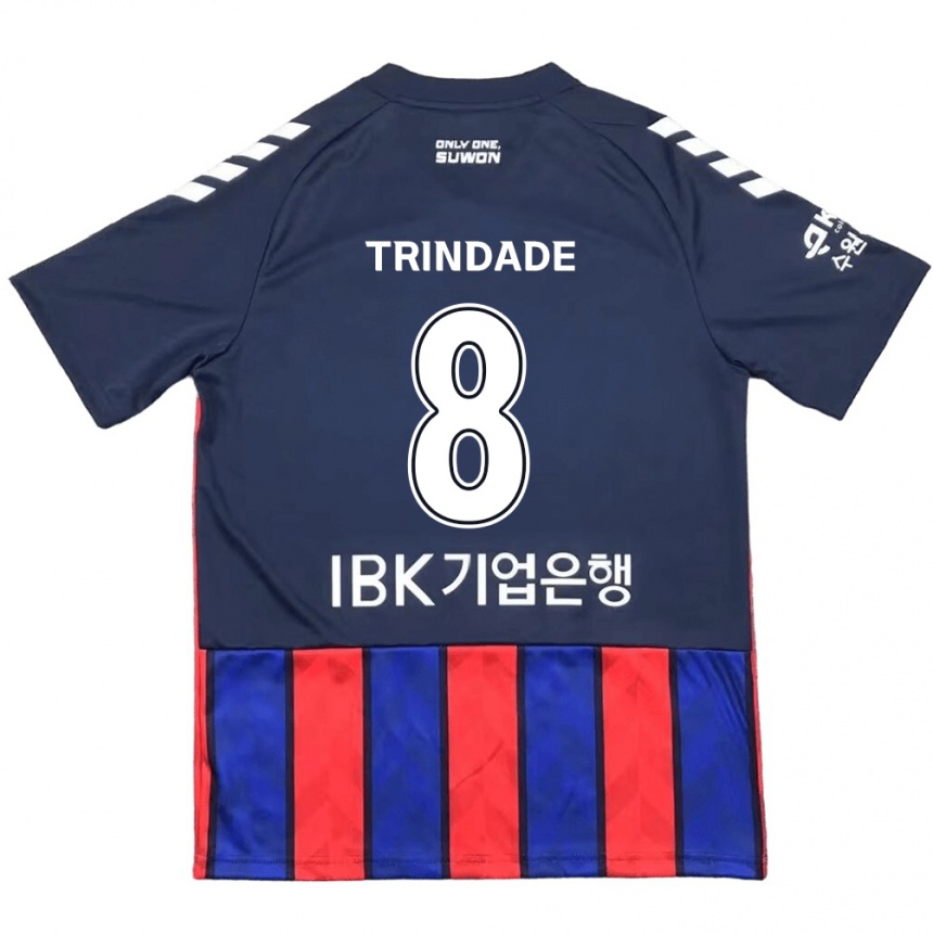 Enfant Football Maillot Matheus Trindade #8 Bleu Rouge Tenues Domicile 2024/25 Canada