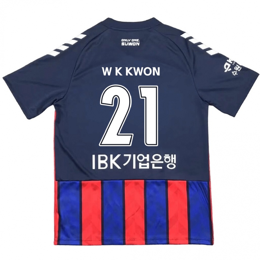 Enfant Football Maillot Kyung-Won Kwon #21 Bleu Rouge Tenues Domicile 2024/25 Canada