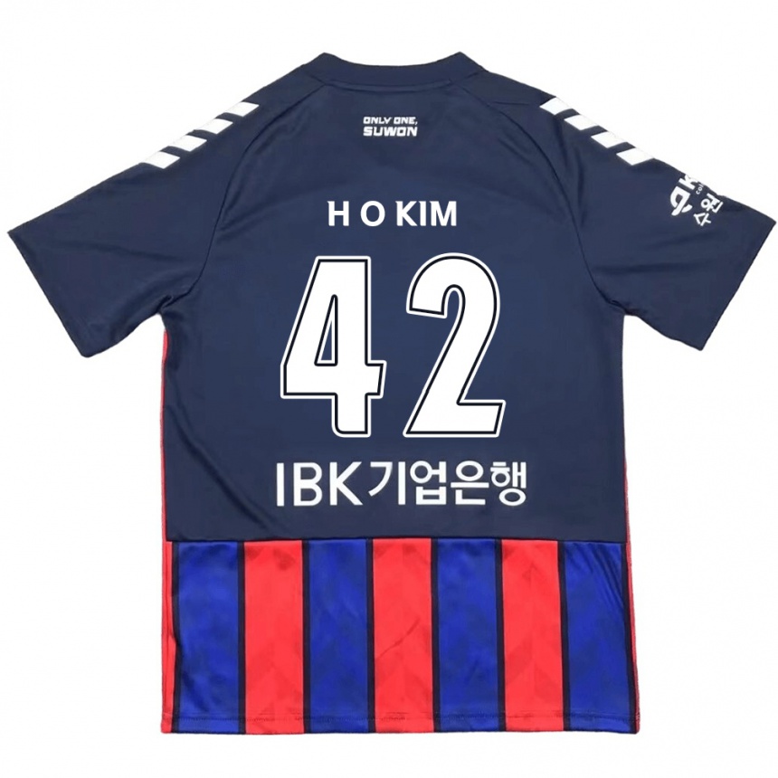 Enfant Football Maillot One-Hyung Kim #42 Bleu Rouge Tenues Domicile 2024/25 Canada