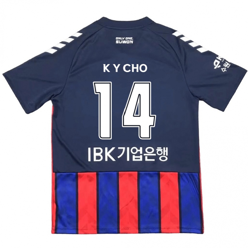 Enfant Football Maillot Yun-Kwon Cho #14 Bleu Rouge Tenues Domicile 2024/25 Canada