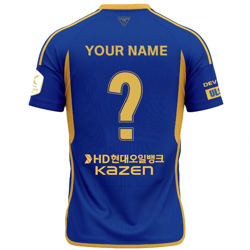 Kids Football Your Name #0 Blue Yellow Home Jersey 2024/25 T-Shirt Canada