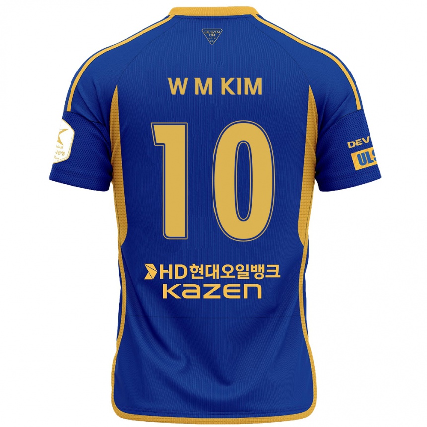 Enfant Football Maillot Min-Woo Kim #10 Bleu Jaune Tenues Domicile 2024/25 Canada