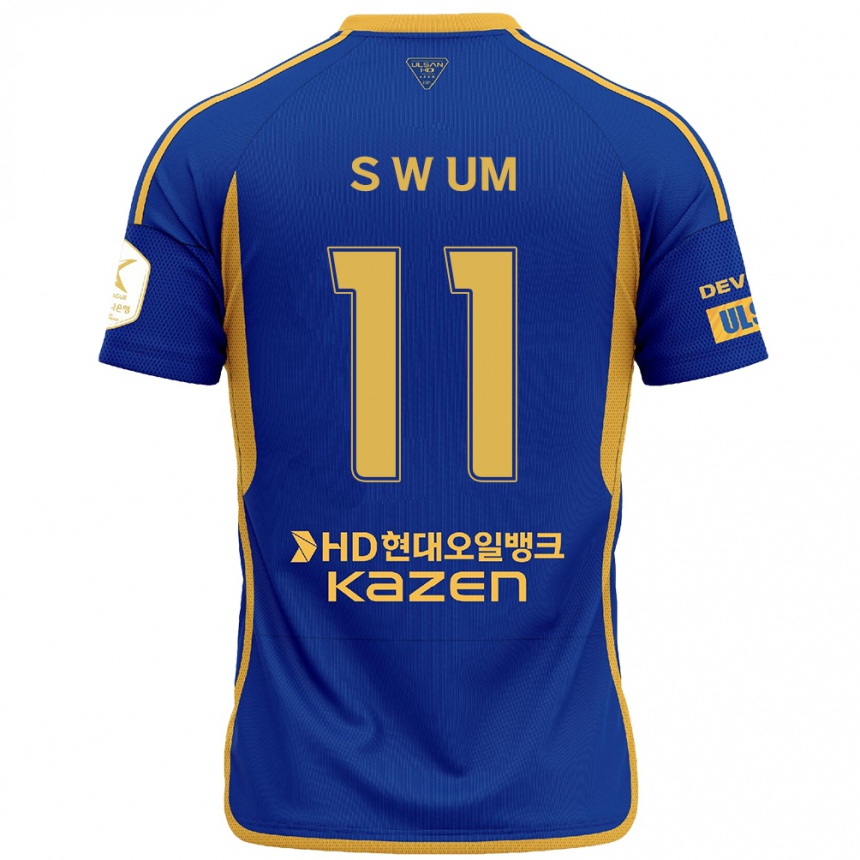 Kids Football Won-Sang Um #11 Blue Yellow Home Jersey 2024/25 T-Shirt Canada