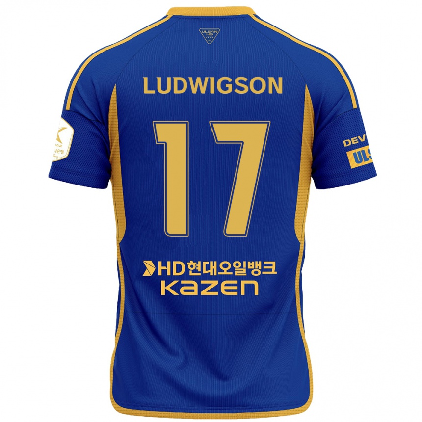 Enfant Football Maillot Gustav Ludwigson #17 Bleu Jaune Tenues Domicile 2024/25 Canada