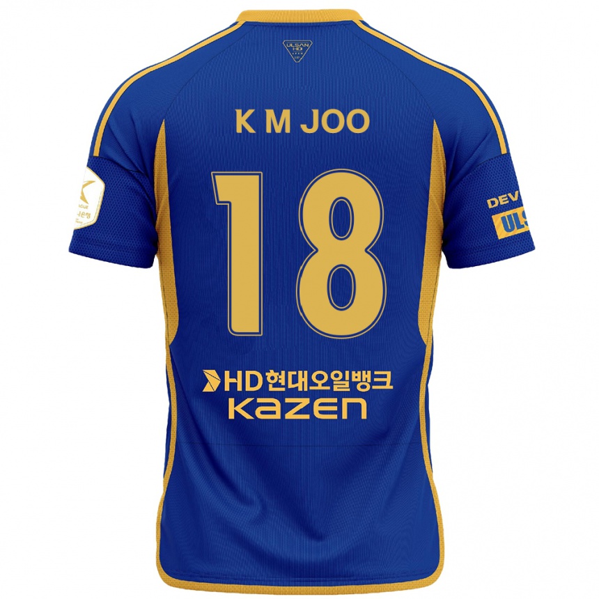 Enfant Football Maillot Min-Kyu Joo #18 Bleu Jaune Tenues Domicile 2024/25 Canada