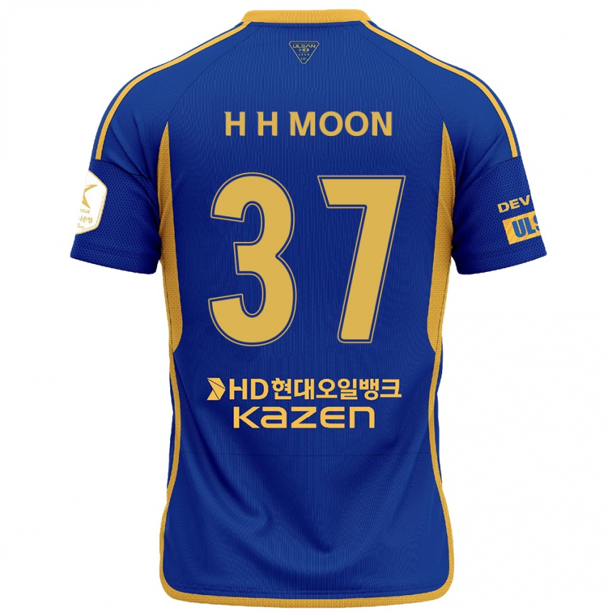 Enfant Football Maillot Hyeon-Ho Moon #37 Bleu Jaune Tenues Domicile 2024/25 Canada