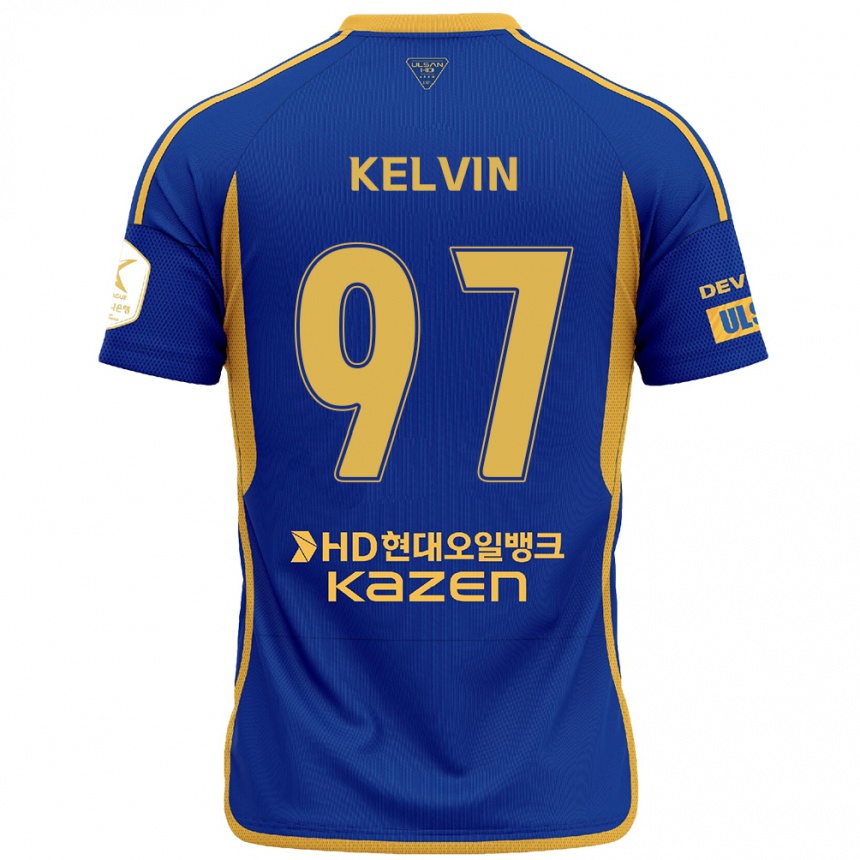 Kids Football Kelvin #97 Blue Yellow Home Jersey 2024/25 T-Shirt Canada