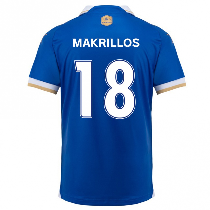 Enfant Football Maillot Peter Makrillos #18 Bleu Blanc Tenues Domicile 2024/25 Canada