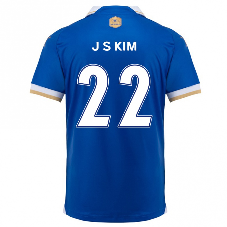 Enfant Football Maillot Sang-Jun Kim #22 Bleu Blanc Tenues Domicile 2024/25 Canada