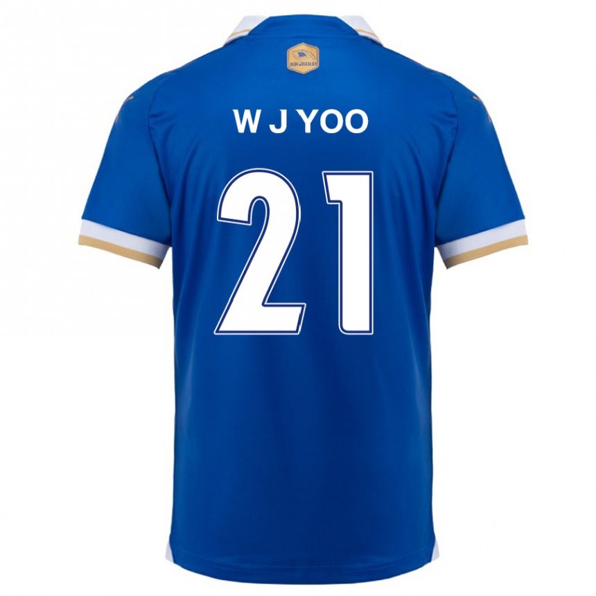 Kids Football Jin-Wook Yoo #21 Blue White Home Jersey 2024/25 T-Shirt Canada