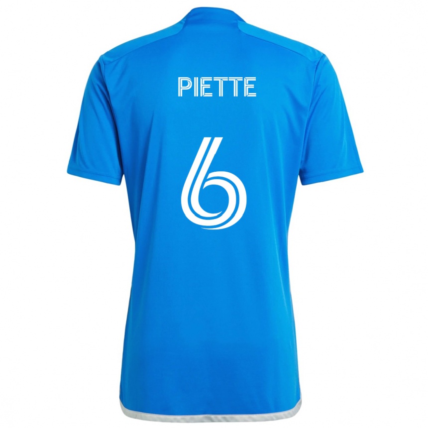 Kids Football Samuel Piette #6 Blue White Home Jersey 2024/25 T-Shirt Canada