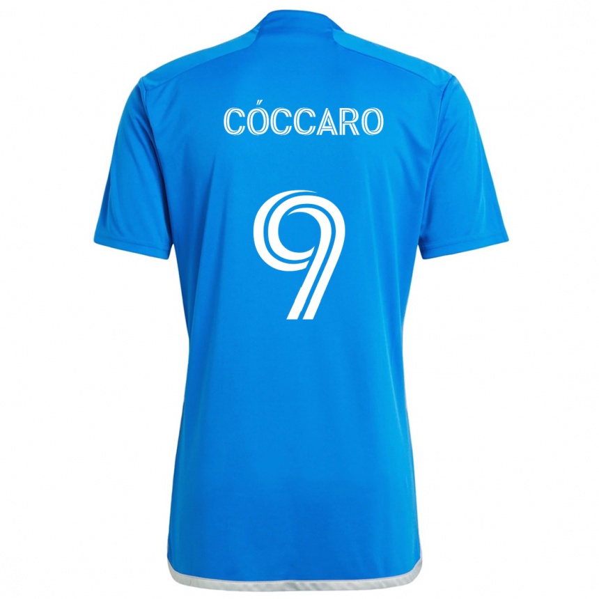 Kids Football Matías Cóccaro #9 Blue White Home Jersey 2024/25 T-Shirt Canada