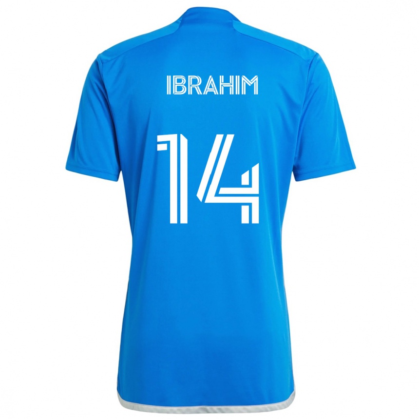 Enfant Football Maillot Sunusi Ibrahim #14 Bleu Blanc Tenues Domicile 2024/25 Canada