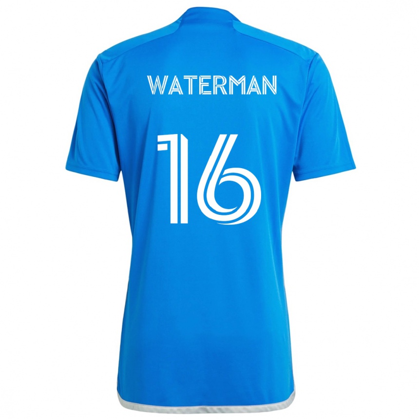 Kids Football Joel Waterman #16 Blue White Home Jersey 2024/25 T-Shirt Canada